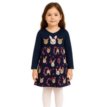 Imagem de Vestido Bordado Interior Flanelado Infantil Menina Kyly-Feminino