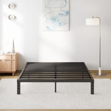 Imagem de COMASACH Estrutura de cama de casal 30,5 cm, estrutura de cama de plataforma de metal resistente, suporte de aço resistente, sem necessidade de mola box, sem ruído, fácil montagem