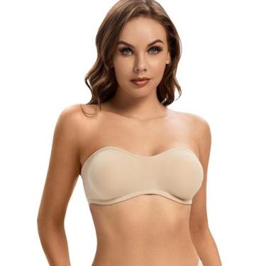 Imagem de Sutiã sem alças ANGOOL acolchoado de silicone antiderrapante Bandeau B