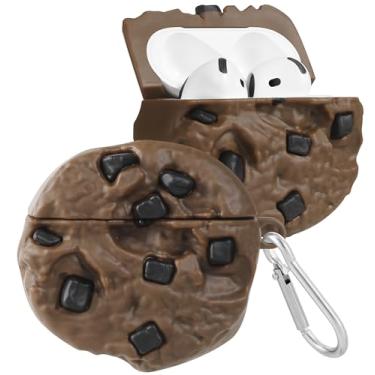 Imagem de Boaretiu Capa para Airpods 4ª – Cute Kawaii Cookie com chaveiro para AirPods 4ª geração (2024) Capa divertida de silicone macio 3D divertida para meninas mulheres adolescentes para Air Pods 4 capa