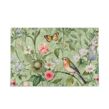 Imagem de WELLDAY Quebra-cabeça vintage pássaros flores 500 peças grande jogo de arte para adultos adolescentes