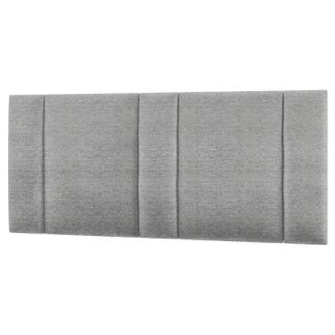 Imagem de Cabeceira Estofada Iluminação Led Glow Cama Queen Size 160cm Linho Cinza