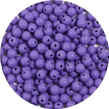 Imagem de 500 peças 8 mm contas redondas lisas de acrílico para artesanato contas espaçadoras com orifício para pulseira faça você mesmo, colar, brincos, chaveiro, feminino, suprimentos de fabricação de joias