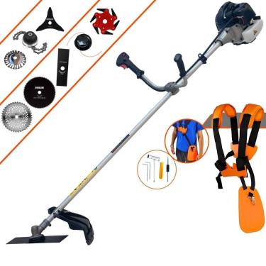 Imagem de Roçadeira Gasolina Anmax Cg430b + 5 Facas + Trimmer + Escova