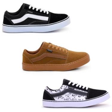 Imagem de Kit Combo Três Pares de Tênis Casual Skate Escolar Haymax Original com