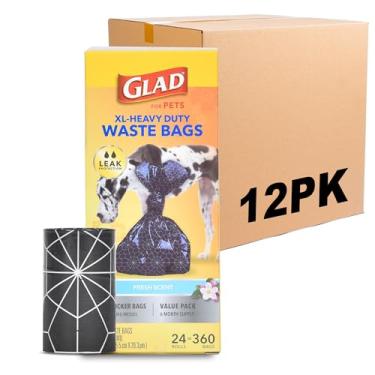 Imagem de Glad Sacos de lixo para cães perfumados extra grandes, pesados, pacote econômico, 288 rolos, 4320 unidades