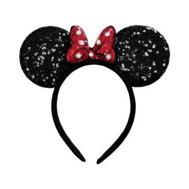 Imagem de Tiara De Natal Com Lantejoulas Em Forma De Floco De Neve Do Mickey Mou