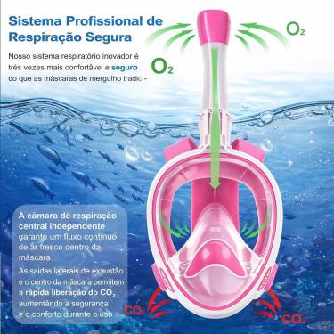 Imagem de Mascara Subaquática de de Mergulho Gold Sports Full Face Confort Com Snorkel-Unissex