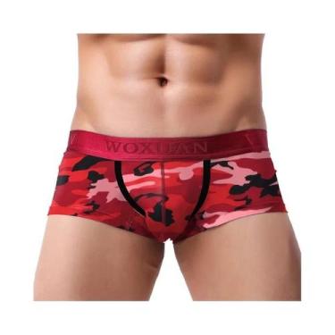 Imagem de Cuecas Boxer Masculinas De Algodão Respirável Com Bolsa Convexa Em U E