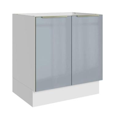 Imagem de Balcão De Cozinha 70 Cm 2 Portas (sem Tampo) Branco/cinza Lux Madesa Branco/cinza