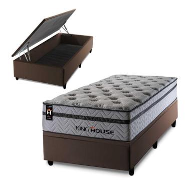 Imagem de Cama Box Baú Bali Relax 96x203 Cinza Magnetico King House