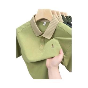 Imagem de Camisa Polo Masculina De Manga Curta Com Bordado De Cão Na Gola, Confo