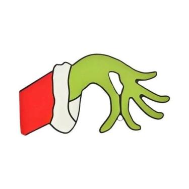 Imagem de Guirlanda De Natal Do Grinch Para Pendurar Na Porta Com Placa De Madei