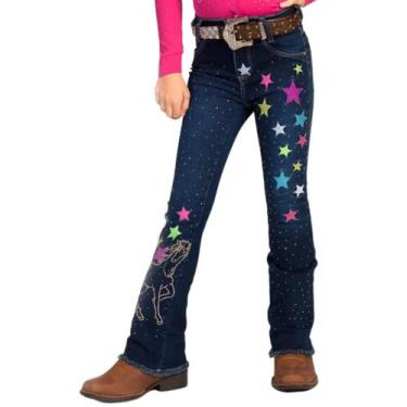Imagem de Calça Jeans Feminina Infantil Bill Way, Jeans médio, 10