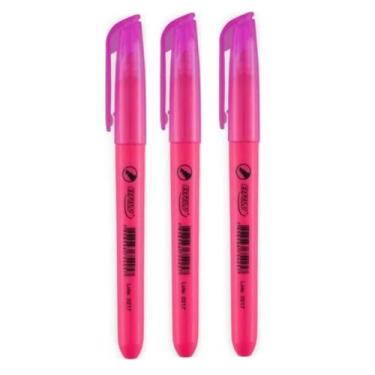 Imagem de Marca Texto Rosa Cores Fluorescentes Escolar 3 Unidades - BRW