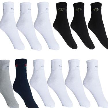 Imagem de Kit 12 Meia Masculina de Algodão Cano Longo | 8080