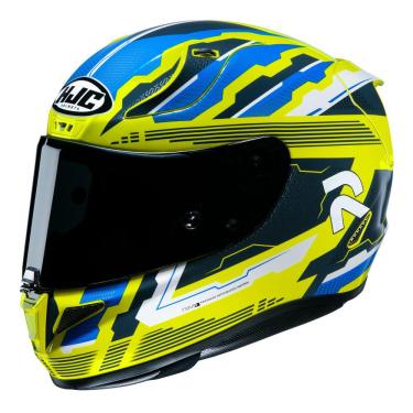 Imagem de Capacete Moto Hjc Rpha 11 Stobon Amarelo Azul Branco Tam 56