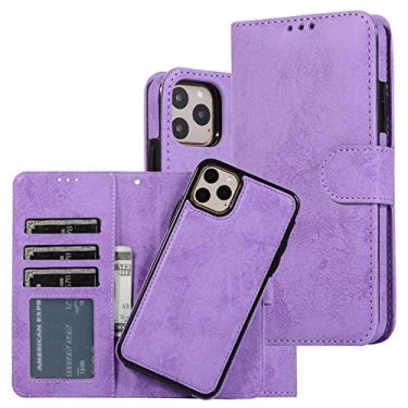 Imagem de Capa de couro de luxo para iPhone 14 12 13 Mini 11 Pro XR XS Max 6 6s 7 8 Plus 5 5s SE 2020 2022 Flip Wallet Slot Card Slot Phone Cover, Roxo, Para iPhone 11ProMax