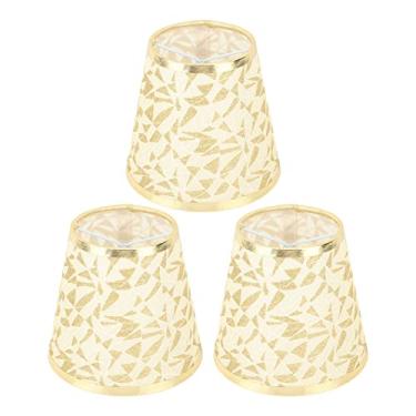 Imagem de Abajur de Pano, Abajur de Pano Com Clipe Em Design Moderno Barril de Tecido Abajur Abajur Barril Elegante para Lâmpada E14 Lustre de Parede, Luminárias de Chão (Ouro)