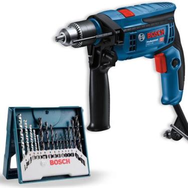 Imagem de Furadeira E Parafusadeira Impacto 750w Gsb 13 Re + Kit Bosch 127V