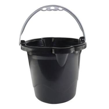 Imagem de Balde 8,5 Litros Preto com Alça para Lavar Roupas Chão Limpeza - São B