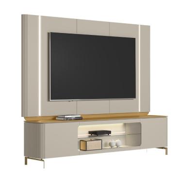 Imagem de Painel Tv 75 Pol E Rack 239cm Com Led Martan Tauari/off Flex L06 - Mpozenato