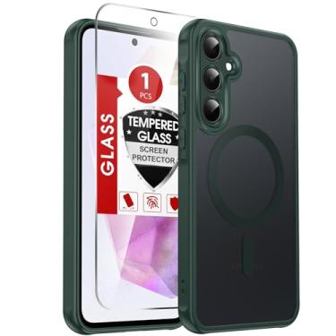 Imagem de LeYi Capa para celular Galaxy A35-5G: Capa compatível com Samsung A35 5G [Mag-Safe Fit] com protetor de tela, película fosca translúcida de toque suave e proteção de nível militar Funda para A 35