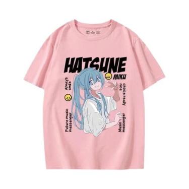 Imagem de Camiseta De Algodão Para Meninos E Meninas Com Tema De Anime Hatsune M