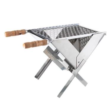 Imagem de Churrasqueira Maleta Inox Portátil Dobrável Pesca E Camping - Grill Vi