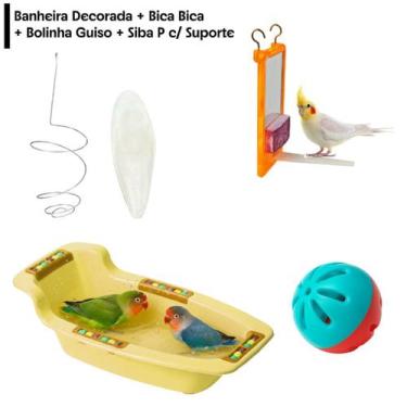 Imagem de Kit 1 Banheira Decorada +1 Brinquedo Bica Bica + 1 Osso de Siba P c/ S