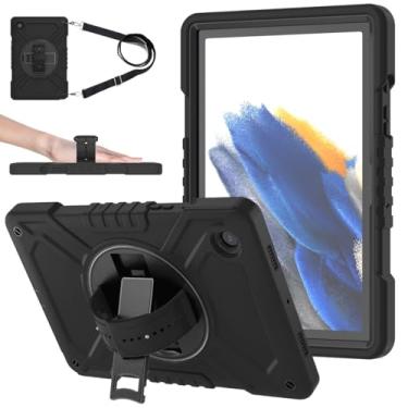 Imagem de Capa protetora resistente Capa protetora compatível com Samsung Galaxy Tab A8 Case SM-X200/X205 10,5 polegadas 2021 Capa para tablet à prova de choque de três camadas, PC + capa protetora de silicone