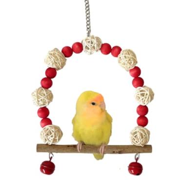 Imagem de Periquito Playground Acessórios para gaiola de pássaros, gaiola de madeira, calopsita, poleiro, papagaio, papagaios, canário, brinquedos para gaiola, brinquedo de pássaro, material de treinamento de