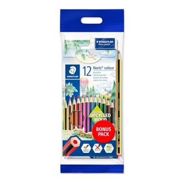 Imagem de Kit Lápis de Cor Sextavado + Lápis Grafite Nº2HB + Borracha, Staedtler, Noris, 185 SET2 02, 12 Cores