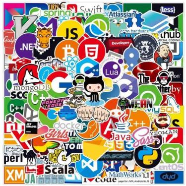 Imagem de 111 Adesivos Programação Code Python Lua Java C++ Tech Hack Stickers C