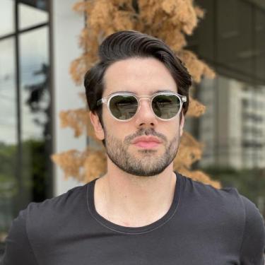 Imagem de Óculos de Sol Masculino Redondo Transparente Bruno - free