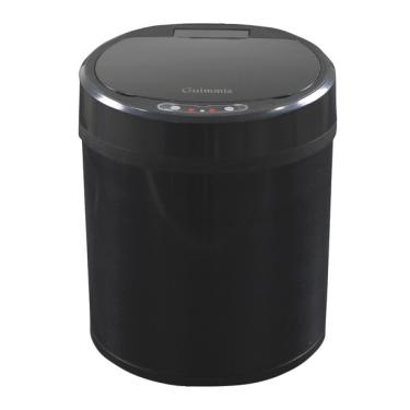 Imagem de Lixeira Com Sensor Automática Preta Aço Inox 6 Litros - Usb