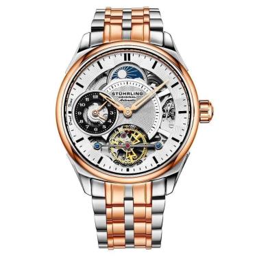 Imagem de Relógio Masculino Stuhrling Presidia 943B Automático 42mm, Prata e Ouro Rosa