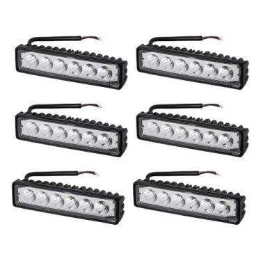 Imagem de Kit 6 Barra Farol Auxiliar Milha Led Foco 30º Off Road 18w - Briwax