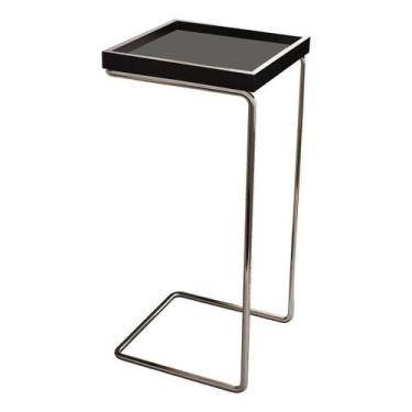 Imagem de Mesa Apoio Lateral Para Sofá Laqueada Pé Cromado Prata - Loja da Fábri