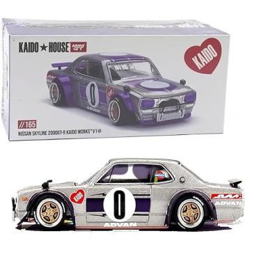 Imagem de Modelo de carro fundido compatível com Kaido House x Mini GT 1:64 Nissan Skyline 2000GT-R (KPGC10) Kaido Works V1 Silver Limited Edition KHMG165