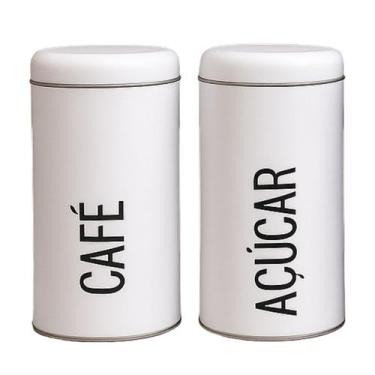Imagem de Kit 2 Potes Latas Para Café e Açucar Com e Sem Alça Escolha Seu Modelo