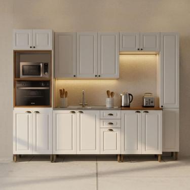 Imagem de Cozinha Americana 6 Peças Branco Amoudi Móveis 
