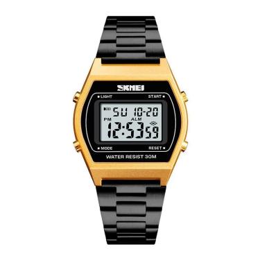 Imagem de Relógio Feminino Skmei Digital 1328 - Preto E Dourado