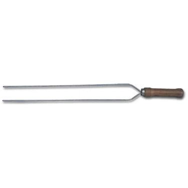 Imagem de Espeto Duplo De Inox Cabo Madeira 65Cm Churrasco