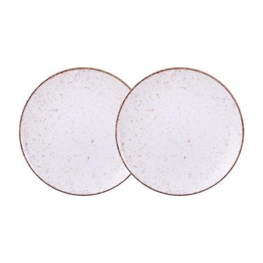 Imagem de Jogo de Pratos Rasos Grande Rústico 2 Peças 28cm Porcelana Tramontina