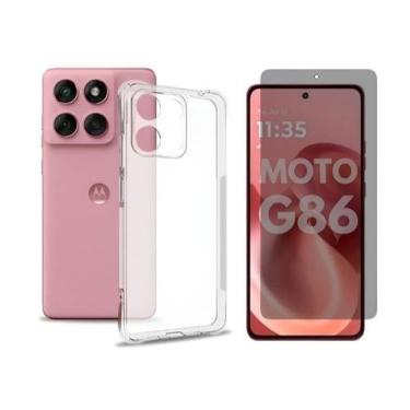 Imagem de Capa Case Capinha Anti Impacto Para Motorola Moto G86 + Película 3D Pr