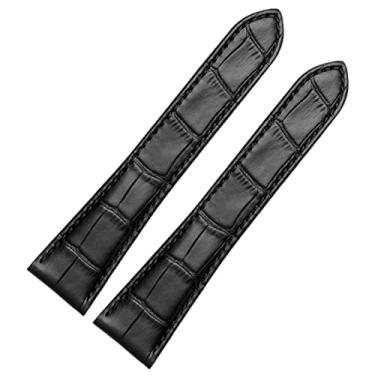 Imagem de EZZON Pulseira de relógio para Cartier Tank pulseira de relógio de couro genuíno masculina Claire Cinto London Solo Mecânico Acessórios de relógio mecânico 25 mm (preto sem fivela, 25 mm)
