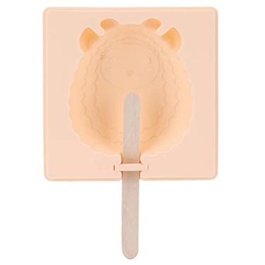 Imagem de QANYEGN Molde De Sorvete De Silicone, Bandeja De Sorvete Com Tampa E 20 Palitos, Máquina De Picolé, Bandeja De Cubos De Gelo Em Forma De Animais(Goat)