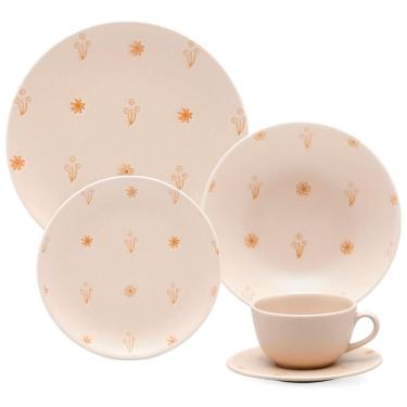 Imagem de Aparelho de Jantar 20 Peças Oxford Unni Afeto em Cerâmica - Bege