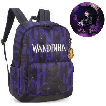 Imagem de Mochila Escolar Juvenil de Costas Wandinha Roxo Luxcel